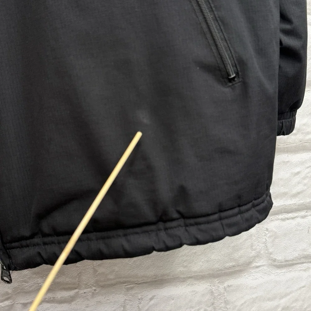 Vtg Adidas Men's M/L Black Gray Reversible Jacket 3 Stripe Logo Hooded Coat 90's